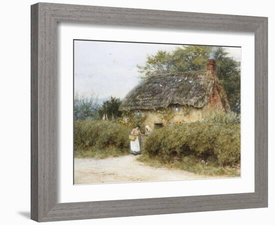 A Thatched Cottage Near Peaslake, Surrey-Helen Allingham-Framed Giclee Print