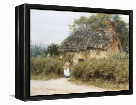 A Thatched Cottage Near Peaslake, Surrey-Helen Allingham-Framed Premier Image Canvas