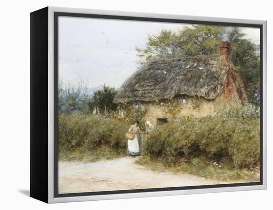 A Thatched Cottage Near Peaslake, Surrey-Helen Allingham-Framed Premier Image Canvas