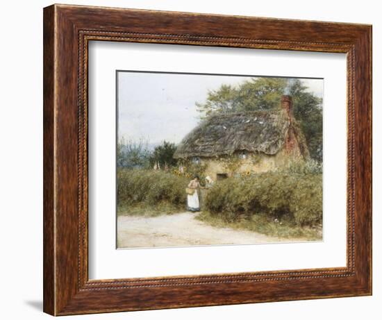 A Thatched Cottage Near Peaslake, Surrey-Helen Allingham-Framed Premium Giclee Print