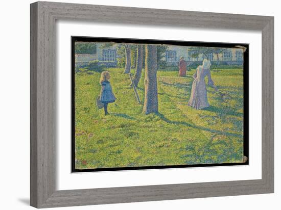 À Thuin Ou La Partie De Tennis, 1889 (Oil on Canvas)-Theo Van Rysselberghe-Framed Giclee Print