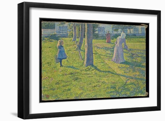 À Thuin Ou La Partie De Tennis, 1889 (Oil on Canvas)-Theo Van Rysselberghe-Framed Giclee Print