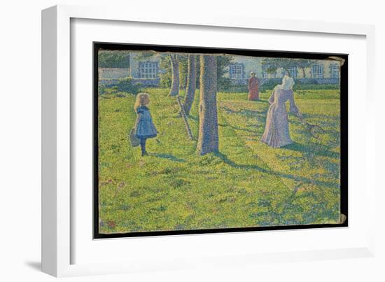 À Thuin Ou La Partie De Tennis, 1889 (Oil on Canvas)-Theo Van Rysselberghe-Framed Giclee Print