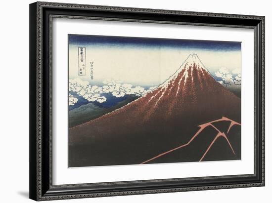 A Thunderstorm Below The Summit, c.1830-Katsushika Hokusai-Framed Giclee Print