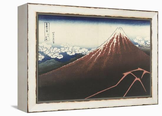 A Thunderstorm Below The Summit, c.1830-Katsushika Hokusai-Framed Premier Image Canvas