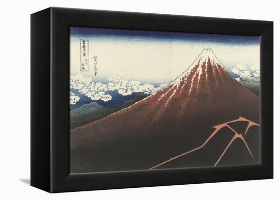 A Thunderstorm Below The Summit, c.1830-Katsushika Hokusai-Framed Premier Image Canvas