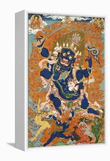 A Tibetan Thang.ka Depicting the Four-Armed and Four-Headed Caturbhujamahakala, circa 1900-null-Framed Premier Image Canvas