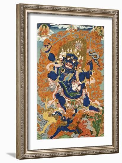 A Tibetan Thang.ka Depicting the Four-Armed and Four-Headed Caturbhujamahakala, circa 1900-null-Framed Giclee Print