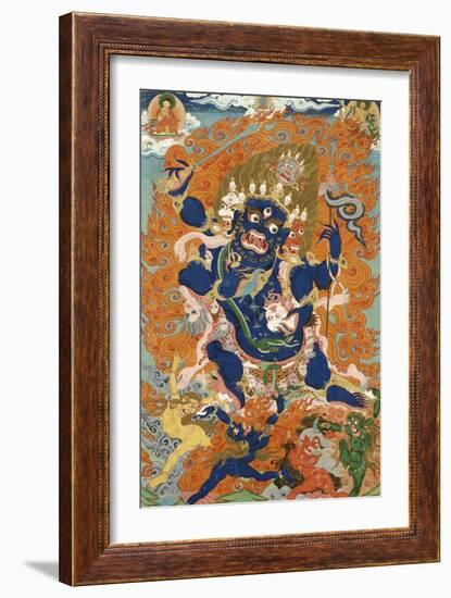 A Tibetan Thang.ka Depicting the Four-Armed and Four-Headed Caturbhujamahakala, circa 1900-null-Framed Giclee Print