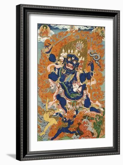 A Tibetan Thang.ka Depicting the Four-Armed and Four-Headed Caturbhujamahakala, circa 1900-null-Framed Giclee Print