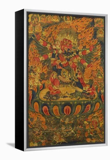 A Tibetan Thanka with a Central Figure of Heruka-null-Framed Premier Image Canvas