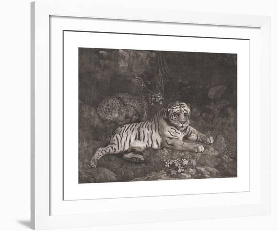 A Tiger and a Sleeping Leopard-George Stubbs-Framed Premium Giclee Print