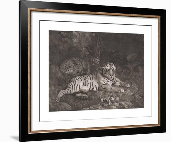 A Tiger and a Sleeping Leopard-George Stubbs-Framed Premium Giclee Print