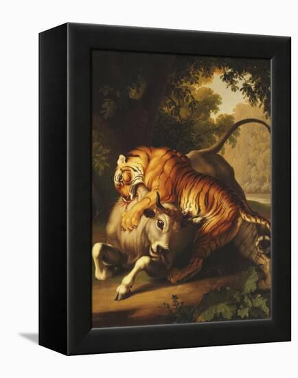 A Tiger Attacking a Bull, 1785-Johan Wenzel Peter-Framed Premier Image Canvas