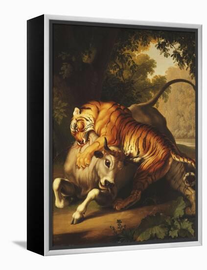 A Tiger Attacking a Bull, 1785-Johan Wenzel Peter-Framed Premier Image Canvas