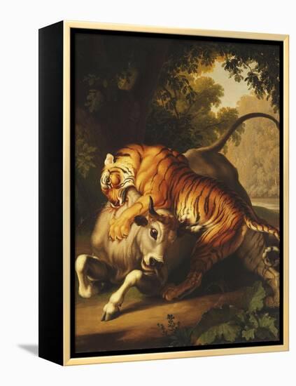 A Tiger Attacking a Bull, 1785-Johan Wenzel Peter-Framed Premier Image Canvas