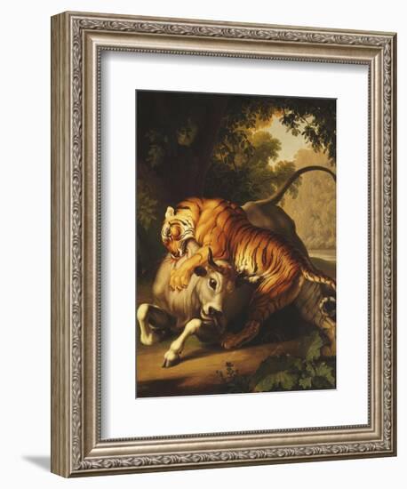 A Tiger Attacking a Bull, 1785-Johan Wenzel Peter-Framed Giclee Print