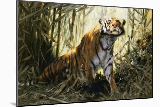 A Tiger with a Peacock-Wilhelm Kuhnert-Mounted Giclee Print