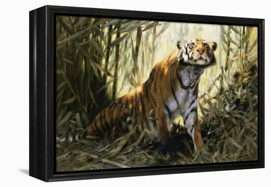 A Tiger with a Peacock-Wilhelm Kuhnert-Framed Premier Image Canvas