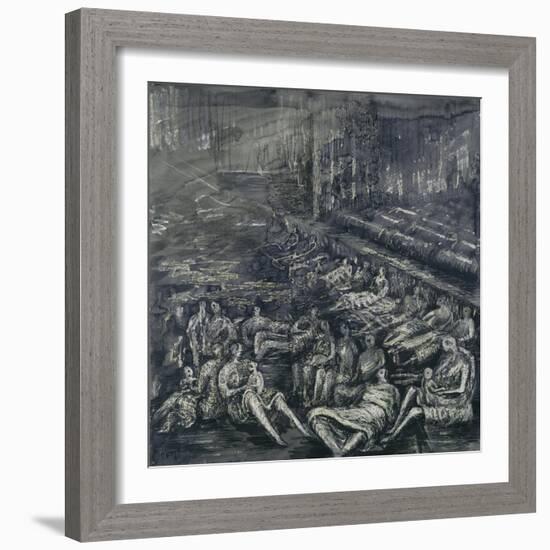 A Tilbury Shelter Scene-Henry Moore-Framed Giclee Print