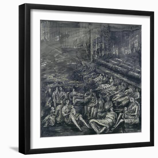 A Tilbury Shelter Scene-Henry Moore-Framed Giclee Print