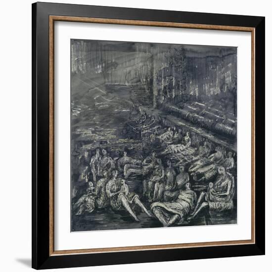 A Tilbury Shelter Scene-Henry Moore-Framed Giclee Print