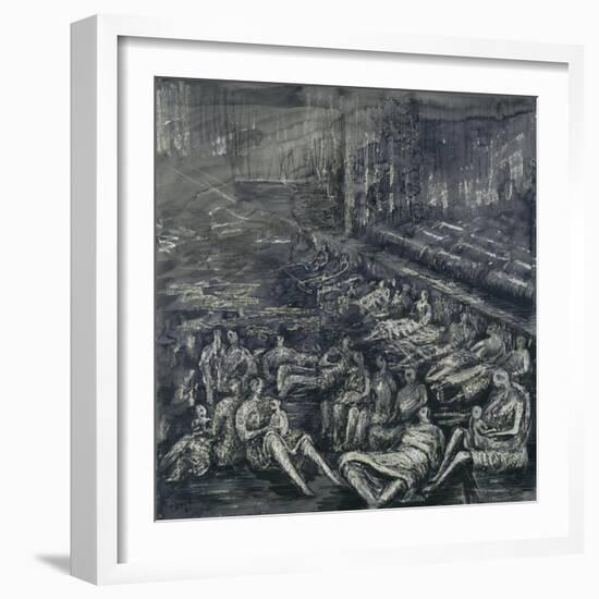 A Tilbury Shelter Scene-Henry Moore-Framed Giclee Print