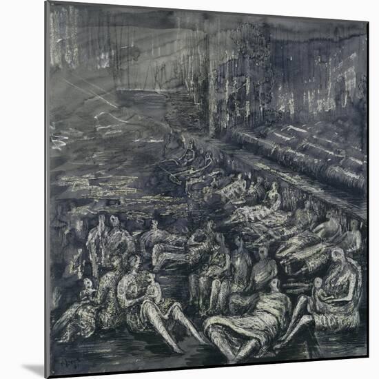 A Tilbury Shelter Scene-Henry Moore-Mounted Giclee Print