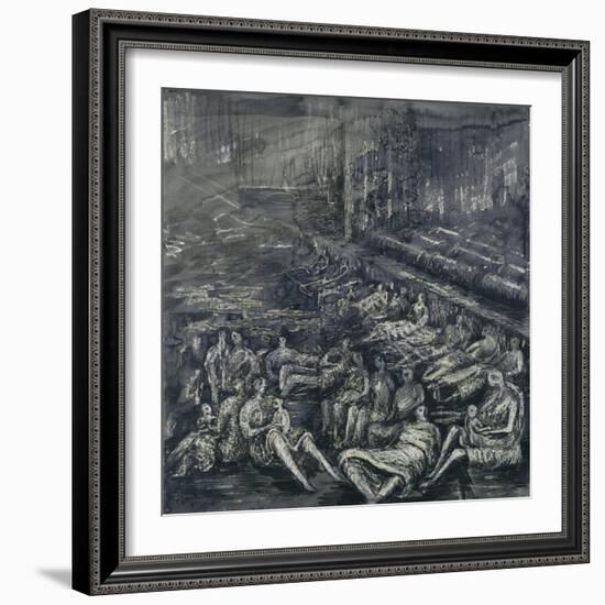 A Tilbury Shelter Scene-Henry Moore-Framed Giclee Print