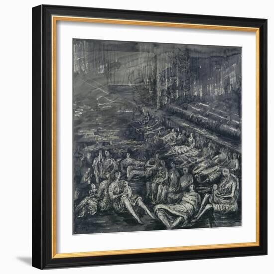 A Tilbury Shelter Scene-Henry Moore-Framed Giclee Print