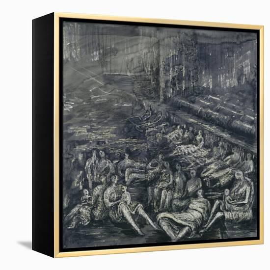 A Tilbury Shelter Scene-Henry Moore-Framed Premier Image Canvas