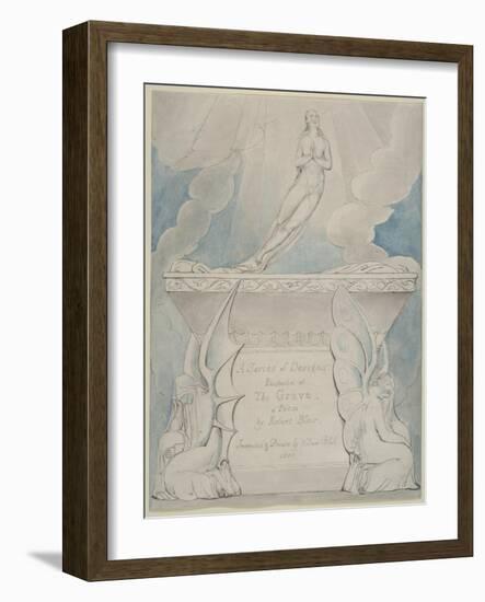 A Title Page for the Grave , 1806 (Pen & Ink and W/C on Paper)-William Blake-Framed Giclee Print