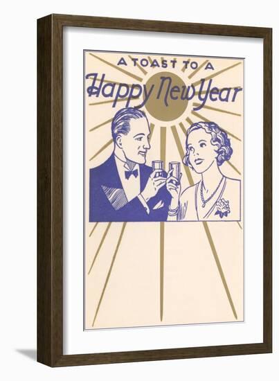 A Toast to a Happy New Year, Couple-null-Framed Art Print