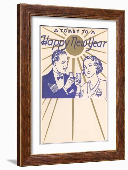 A Toast to a Happy New Year, Couple-null-Framed Art Print