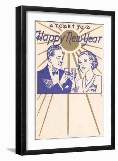 A Toast to a Happy New Year, Couple-null-Framed Art Print