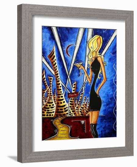 A Toast To The Little Black Dress-Megan Aroon Duncanson-Framed Art Print