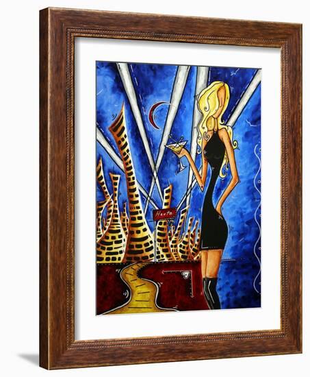 A Toast To The Little Black Dress-Megan Aroon Duncanson-Framed Art Print