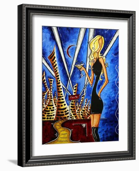 A Toast To The Little Black Dress-Megan Aroon Duncanson-Framed Art Print