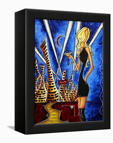 A Toast To The Little Black Dress-Megan Aroon Duncanson-Framed Stretched Canvas