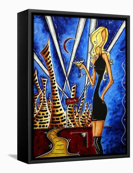A Toast To The Little Black Dress-Megan Aroon Duncanson-Framed Stretched Canvas