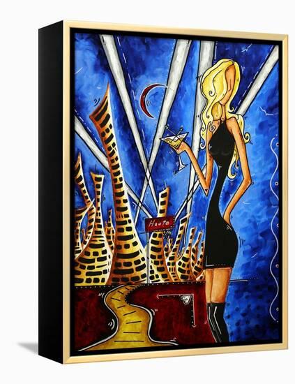 A Toast To The Little Black Dress-Megan Aroon Duncanson-Framed Stretched Canvas