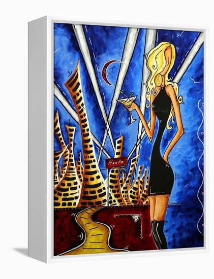 A Toast To The Little Black Dress-Megan Aroon Duncanson-Framed Stretched Canvas