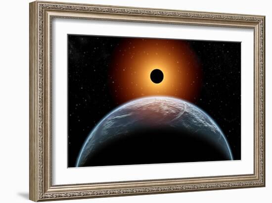 A Total Eclipse of the Sun as Seen from Being in Earth's Orbit-null-Framed Premium Giclee Print