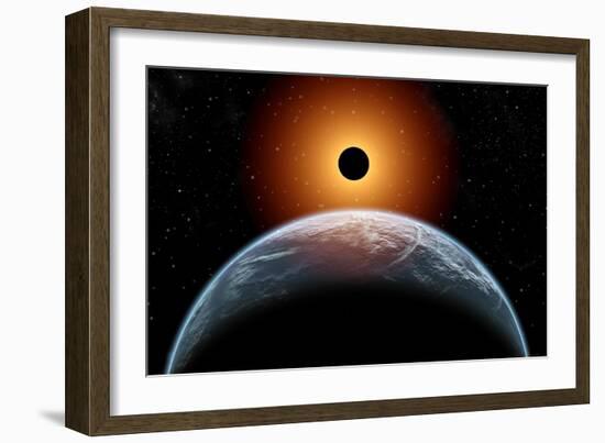 A Total Eclipse of the Sun as Seen from Being in Earth's Orbit-null-Framed Premium Giclee Print