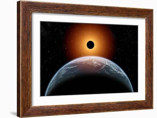 A Total Eclipse of the Sun as Seen from Being in Earth's Orbit-null-Framed Premium Giclee Print