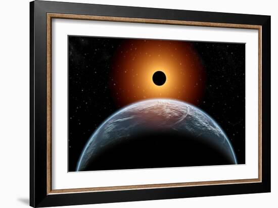 A Total Eclipse of the Sun as Seen from Being in Earth's Orbit-null-Framed Premium Giclee Print