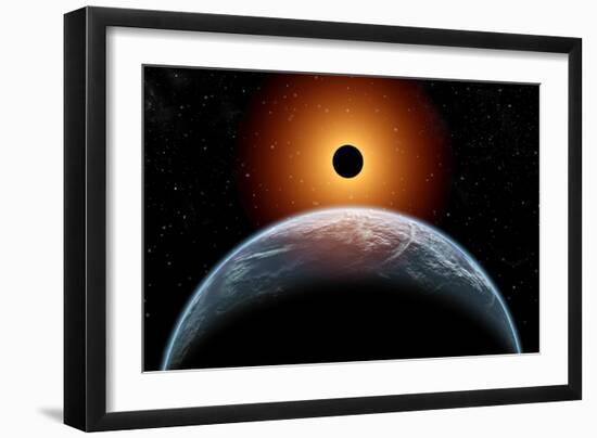 A Total Eclipse of the Sun as Seen from Being in Earth's Orbit-null-Framed Premium Giclee Print