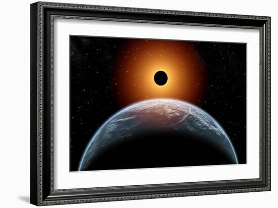 A Total Eclipse of the Sun as Seen from Being in Earth's Orbit-null-Framed Premium Giclee Print