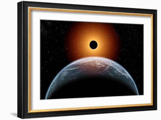 A Total Eclipse of the Sun as Seen from Being in Earth's Orbit-null-Framed Premium Giclee Print