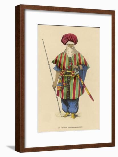 A Touareg Warrior of Algeria or Morocco with Sword and Spear-null-Framed Art Print